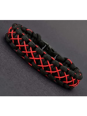 aklow akyoleticaret Siyah Kırmızı Paracord Bileklik, PAR0062