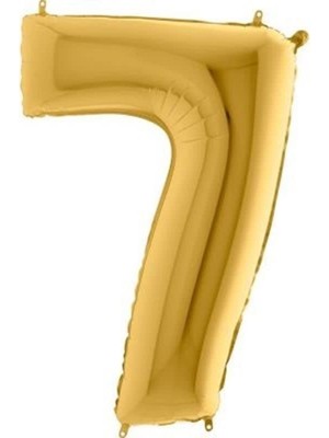 aklow akyoleticaret 7 Rakamlı 16 Inç Gold Renk Folyo Balon 36 cm (Altın)