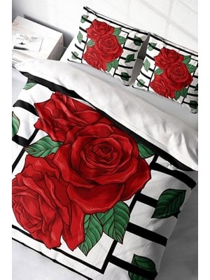 aklow akyoleticaret Rose Box 3D Pamuk Saten Çift Kişilik Nevresim Takımı, MONOHOME2780