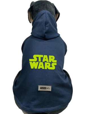 Şanal Monopetz Kapişonlu Sweatshirt Köpek ve Kedi Kıyafeti - Lacivert Starwars Xl Beden