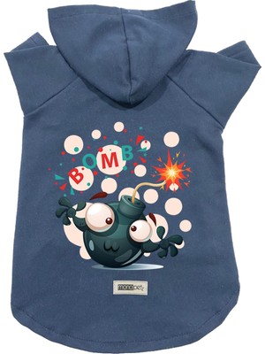 Şanal Monopetz Kapişonlu Polar Sweatshirt Köpek ve Kedi Kıyafeti & Elbisesi - Lacivert Boomb Xs Beden