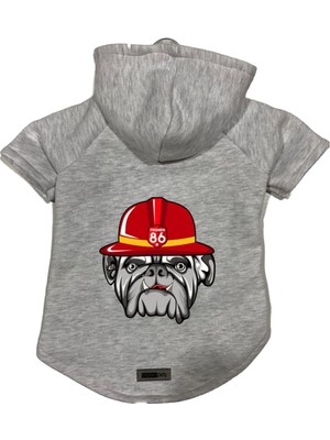 Şanal Monopetz Kapişonlu Polar Sweatshirt Köpek ve Kedi Kıyafeti & Elbisesi - Gri Firemen Xs Beden