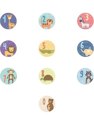aklow akyoleticaret Sevimli Sayılar Çocuk Odası Duvar Sticker Yapışkanlı Folyo
