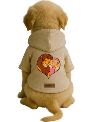 Şanal Monopetz Baskılı Içi Polarlı Köpek ve Kedi Kıyafeti & Elbisesi - Bej Renk Kapüşonlu Hoodie B752E 4xl