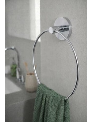 aklow akyoleticaret Banyo Mutfak Havlu Askılığı S-102 Krom Kaplama Yuvarlak Halka
