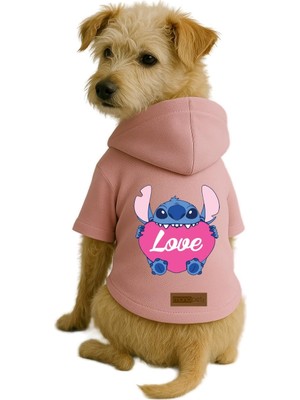 Şanal Monopetz Baskılı Içi Polarlı Köpek ve Kedi Kıyafeti & Elbisesi - Pembe Renk Kapüşonlu Hoodie B1C8D Xl