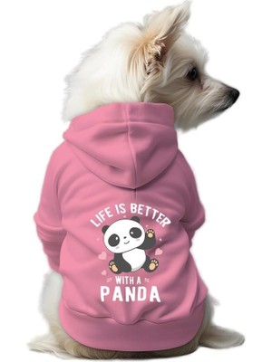 Şanal Mpz Pets Kedi ve Köpek Kıyafeti & Elbisesi Pembe Hoodie Panda Xl