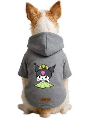 Şanal Monopetz Baskılı Içi Polarlı Köpek ve Kedi Kıyafeti & Elbisesi - Gri Renk Kapüşonlu Hoodie BC10D 5xl