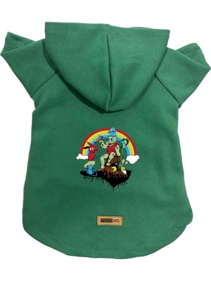 Şanal Monopetz Kapişonlu Polar Sweatshirt Köpek ve Kedi Kıyafeti & Elbisesi Yeşil City 28 S