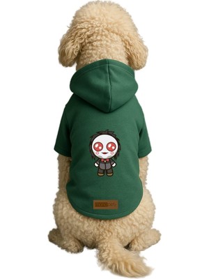 Şanal Monopetz Baskılı Içi Polarlı Köpek ve Kedi Kıyafeti & Elbisesi - Yeşil Renk Kapüşonlu Hoodie B69D9 Xl