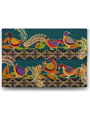 aklow akyoleticaret 140X100 cm Tavus Kuşu Motifli Dekoratif Tablo