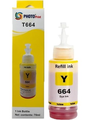 aklow akyoleticaret Epson T664 Sarı Muadil Mürekkep T6644 L200/L220; L355; L365; L382, L3050, L386, L3060, L3070, L565 Uyumlu
