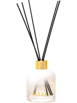 aklow akyoleticaret Degrade Beyaz Cam Şişede Bambu Çubuklu Black Orchid Oda Kokusu, 130 ml