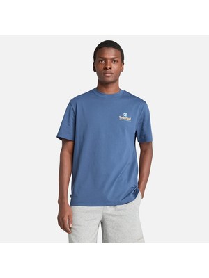 Timberland Illustrated Tree Logo Back Graphic Tee Erkek Lacivert Tshirt TB0A6DG52881