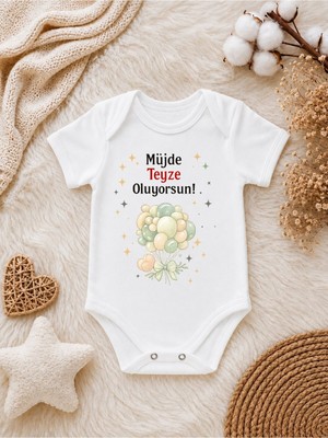 Perfect Mega Store Müjde Teyze Oluyorsun Yazılı Bebek Zıbını – Teyzeye Hamilelik Müjdesi Sürpriz Bebek Body