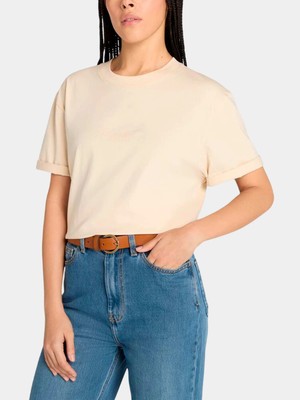Timberland Lush Comfort Short-Sleeve Tee Kadin Bej Tshirt TB0A424BEFL1