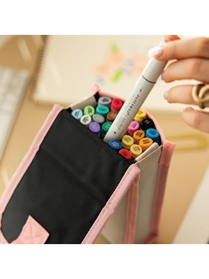 aklow akyoleticaret 24'lü Seti Brush Chisel Çift Uçlu Alkol Bazlı Marker Kalem