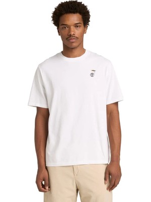 Timberland Slogan Tee Erkek Beyaz Tshirt TB0A5M841001