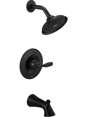 aklow akyoleticaret Faucet Woodhurst 14 Serisi Mat Siyah Duş Bataryası, Mat Siyah T14432-BL (Vana Dahil Değildir), Küvet ve Duş Seti Tek Püskürtmeli Dokunmatik Temiz Siyah Duş Başlığı