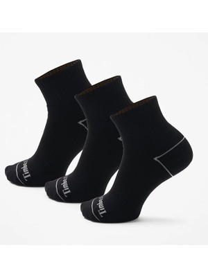 Timberland Bowden 3 Pack Bowden Full Cushion Quarte Unisex Siyah Çorap TB0A6BAQ0011