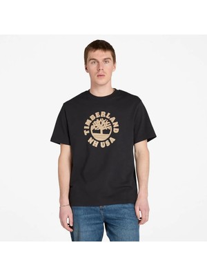 Timberland Holiday Front Graphic Ss Tee Erkek Siyah Tshirt TB0A5MJ20011