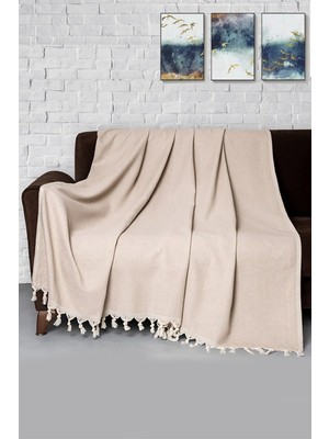 Şanal Denizli Concept Trendy Koltuk Örtüsü Bej 170 x 300