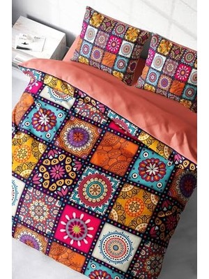 aklow akyoleticaret Nevresim Takımı, %100 Pamuk Saten Çift Kişilik Nakkaş Desenli, MONOHOME36300