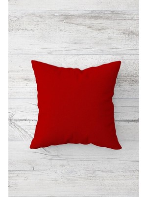 Şanal Pelangi Düz Renk Kırmızı Çift Tarafı Baskılı Gizli Fermuarlı Yastık Kılıfı Kırlent Koltuk Yastık Kılıfı, Bordo 45 x 45, 24691306245451