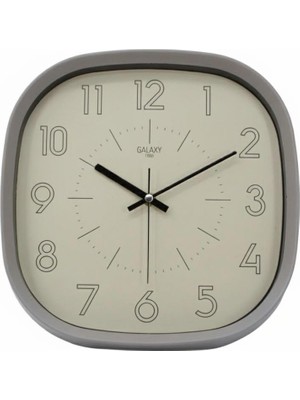 Şanal Galaxy Premium Serisi Abs Kasa Duvar Saati Oval 30 cm Gri Renkli Modern Kadran