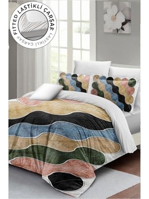 aklow akyoleticaret Nevresim Takımı, %100 Pamuk Saten Çift Kişilik Row Colors, MONOHOME35587