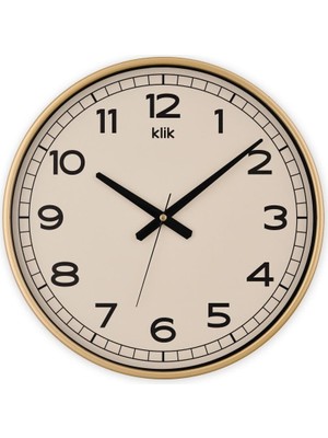 Şanal Digithome Vien Minimalist Duvar Saati 37,5 cm Gold K-Vıen-Gold