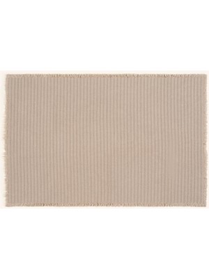 Şanal Costa Saçaklı Çizgili PAMUK%100 Pamuk Kilim 90X140 cm Kum Rengı