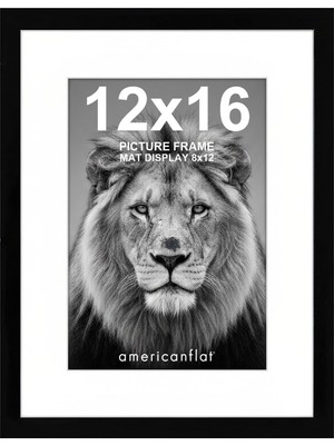 Şanal Americanflat Siyah 12X16 Resim Çerçevesi - Mat ile 8X12 Veya 12X16 Mat Olmadan Görüntüler - Kırılmaya Dayanıklı Camlı Ahşap - Duvar Için Yatay ve Dikey Formatlar