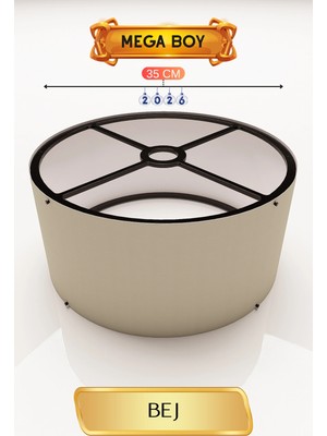 Alvenda Home Bej Lambader Başlığı 35 cm Mega Boy
