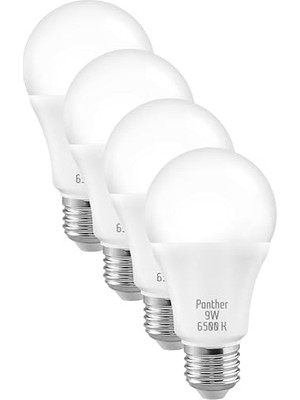 aklow akyoleticaret 4 Adet 9W Beyaz LED E27 Ampul Tasarruflu Lamba 6500 K Beyaz Işık 800 Lümen 9W=60W