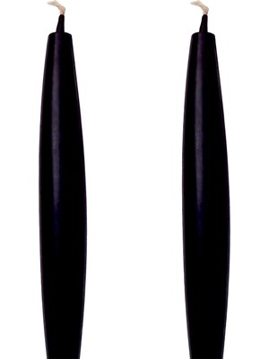 Şanal Petekoğlu Balmumu Mum (2 Adet) Şamdan Mumu Mermi Formunda Masa Mumu 22 cm Bees Wax (Siyah)