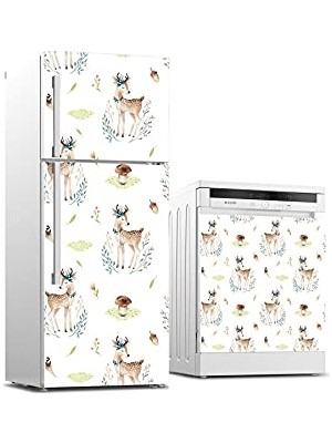 aklow akyoleticaret Sticker Kaplama, Geyik Mantar, Buzdolabı ve Bulaşık Makinası Beyaz Eşya