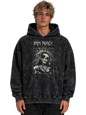 Sevbano Papa Roach Rock Metal Müzik Grubu Baskılı Unisex Oversize Yıkamalı Hoodie Sweatshirt