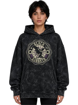 Sevbano Black Sabbath Rock Metal Müzik Grubu Baskılı Unisex Oversize Yıkamalı Hoodie Sweatshirt
