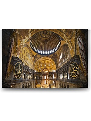 aklow akyoleticaret Ayasofya Camii Panorama Duvar Dekoru, 125X80 cm Tablo