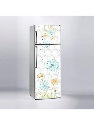 aklow akyoleticaret Beyaz Çiçekler Desenli Buzdolabı Kaplama Stickerı