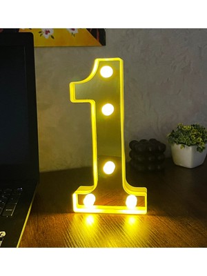 Şanal Giftmoda 3D Işıklı LED Sayı Dekoratif Aydınlatma Büyük Boy 1