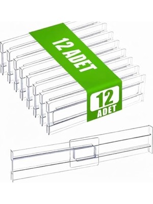 aklow akyoleticaret Şura Mutfak 12'li Set Akrilik Ayarlanabilir Çekmece Düzenleyici Organizer