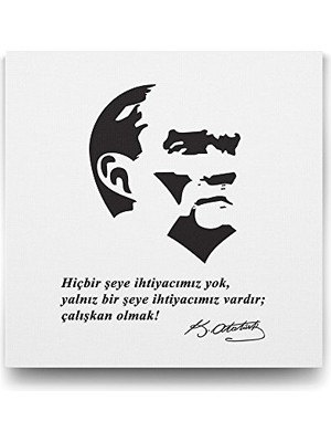 aklow akyoleticaret 90X90 cm Atatürk Sözleri Duvar Tablosu