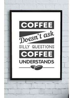 aklow akyoleticaret PSTER14559 Coffee Unterstands Kahve Mutfak Çerçeveli Tablo 40 x 50