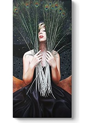 aklow akyoleticaret Tavus Kuşu Tüyleri Tablosu 40 x 80