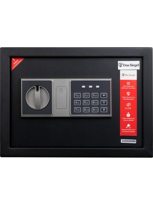 Şanal Das Siegel Çelik Elektronik Şifreli ve 2 Anahtarlı Para Değerli Eşya Ofis Ev Otel Kasası 25DSB