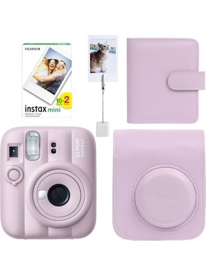 aklow akyoleticaret Mini 13 Candy Pink Fotoğraf Makinesi Seti; Deri Çanta, Albüm, Kıskaç ve 20'li Film