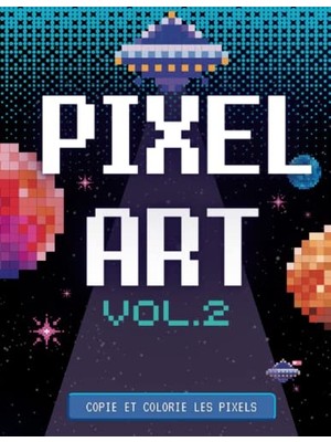 aklow akyoleticaret Pixel Art Vol.2 Çizim Defteri, Şablonlu Küçük Kareler, A4 Büyük Boy, Fransızca Baskı