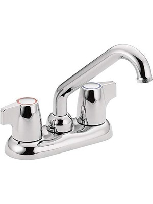 aklow akyoleticaret 74998 Chateau Iki Saplı 4 Inç Centerset Çamaşır Lavabo Bataryası, Krom